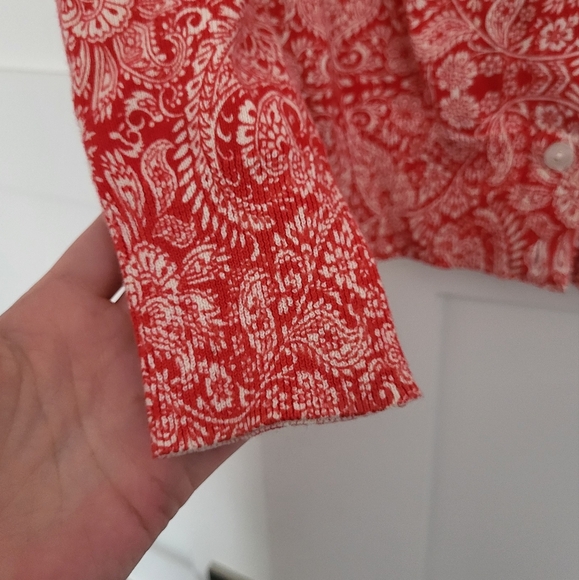 Lands End cotton paisley cardigan - Picture 5 of 7